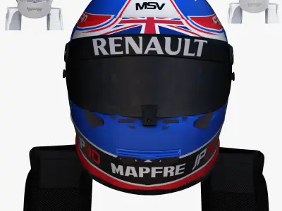 Palmer helmet 2017 Low-poly 3D model