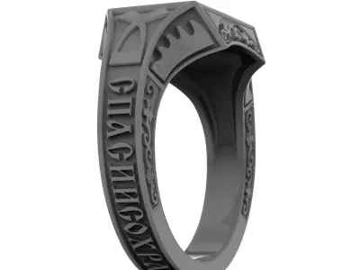 Ring on a church theme 3D print model