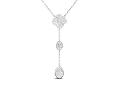 MultiShape Diamond YDrop Chain Pendant With Emrald Marquise Pear 3D print model