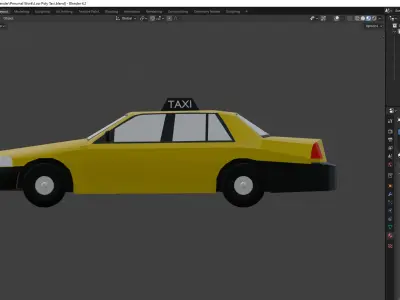 Low Poly Taxi Low-poly 3D model