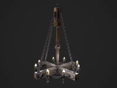Forged chandelier 1 3D model Low-poly 3D model