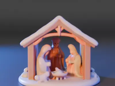 abstract nativity scene 3D model