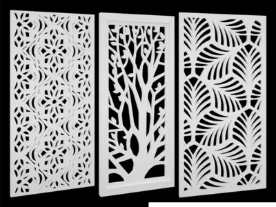 Woden Decorative Panel 3D model