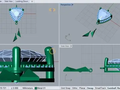 triangle emerald pendant 3D print model