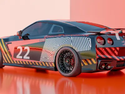 Nissan GTR with Custom Livery 3D model