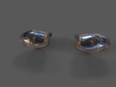 Punk Steam Shoulder pad pack 14 Low-poly 3D model