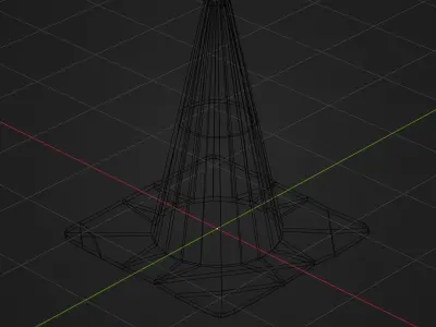 Road Cone - Low Poly Old Orange Basic Game Ready Low-poly 3D model