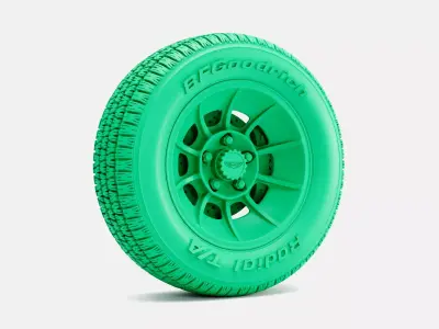 15x7 American Racing Vector Wheel BFGoodrich Radial Tire 3D print model