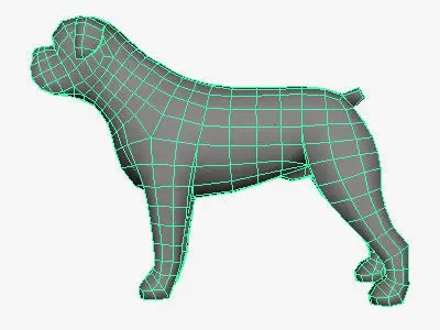 Low Poly American Bulldog  Low-poly 3D model