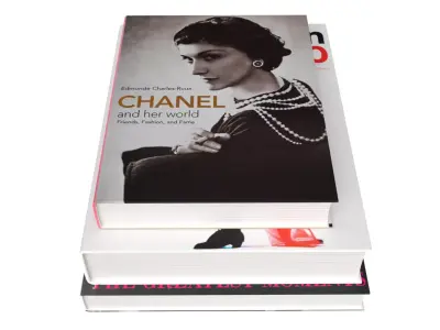Luxury Fashion Book Stack Trio of Iconic Decorative Albums Low-poly 3D model