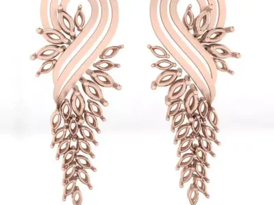 free marquise jewelry earring Free 3D print model