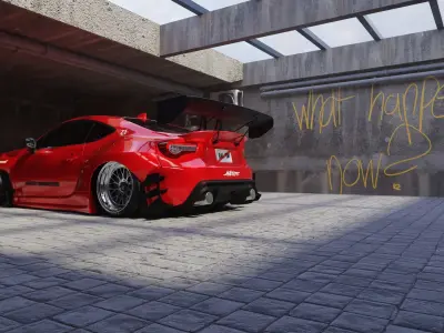 Car Lighting Concrete Place 3D Blend Textured FBX OBJ MTL Files  3D model
