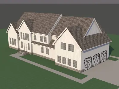 Modern Luxury Farm House 3D model