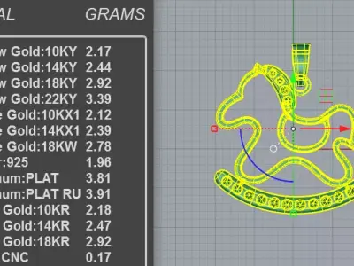 Luxury Baby Diamond Rocking Horse Charm Model 3D print model