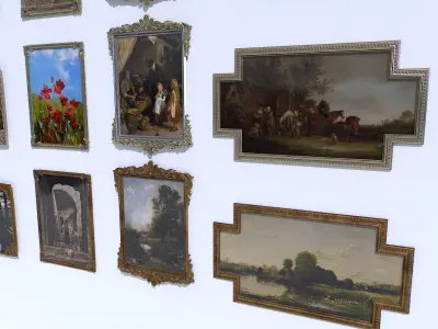 Metal Picture Frames Low-poly 3D model