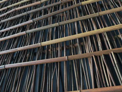 Bamboo branch decor n25 3D model