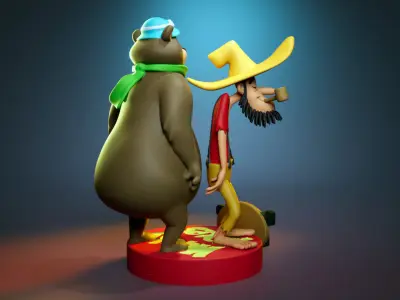 Lazy Luke and Blubber 3D print model