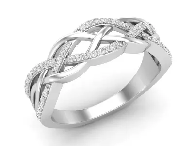 AV 664 Diamond Ladies Bridal Wedding Band Stackable Ring 3D print model