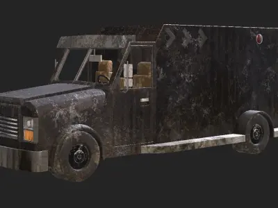 Old Rusty Truck Low-poly 3D model