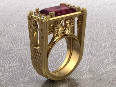 Romeo and Juliet ring -original  design 3D print model