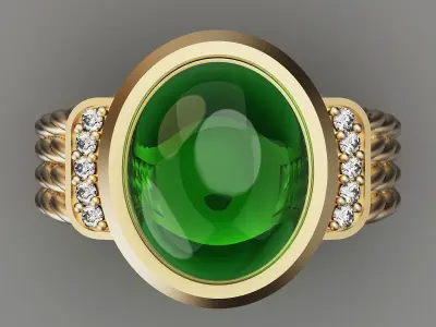 Lux ring silver gold sterling printable jewelry 3D model 3D print model