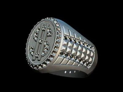 Dollar coin ring 3D print model