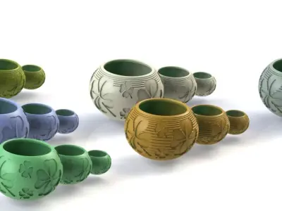 Planters set 3D print model