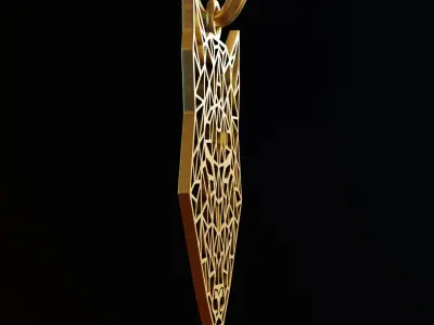 Wolf Stylized Wireframe Pendant Amulet Necklace 3D print model