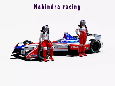 Mahindra racing 2017 2018 Low-poly 3D model