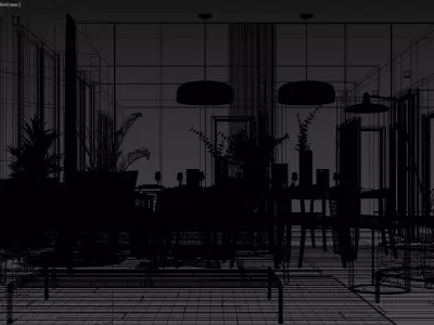 Modern Minimalist Living Room Interior 3D Scene 3D model