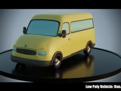 Low Poly Vehicle - VanBus Low-poly 3D model