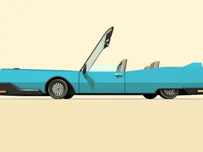 CAR 3 convertible Low-poly 3D model