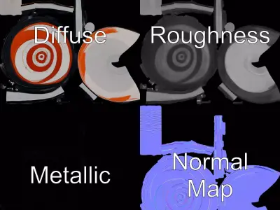 Orange Striped Knob model pack Low-poly 3D model