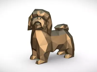 shih tzu low poly 3D print model