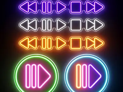 Music Neon Signs 3D model