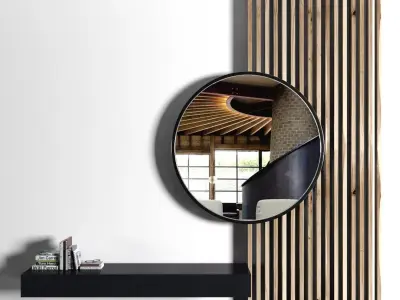 Wooden planks and mirror 3D model