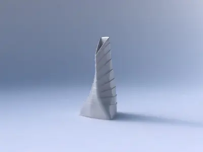 Vase twist grounded tipping triangle with horizontal layers 3D print model