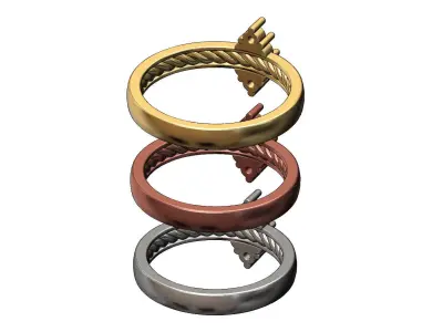 Diamond cluster inner braided band US sizes 6 7 8 3D print model