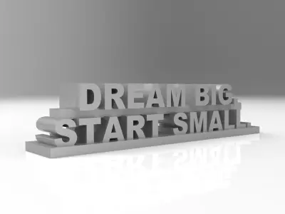 3D Printable Table Deco -Short Quote 3D print model