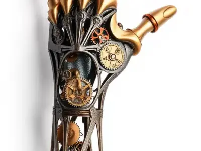 Steampunk Mechanical Hand Model Pack Low-poly 3D model