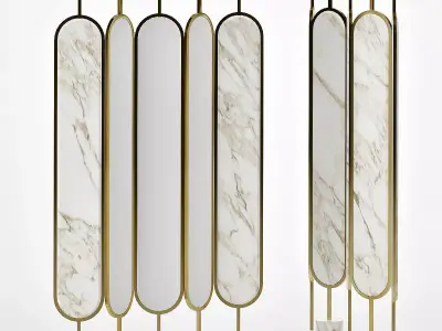 chloe four marble and brass wall sconces 3D model