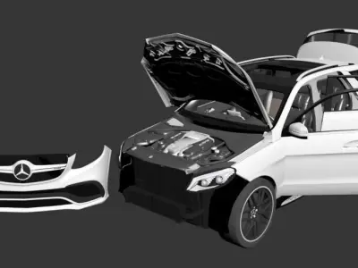 Mercedes-Benz GLE63S AMG 2017 Low-poly 3D model