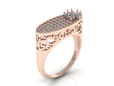 Jewelry Diamond Ring 3D Print Model 3D print model 7