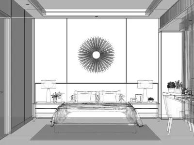 Elegant Bedroom 3D model