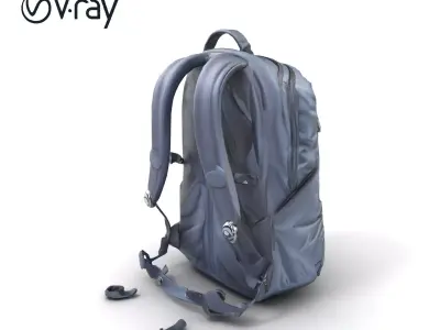 Ergonomic Sports Backpack Weather-Resistant model pack Low-poly 3D model