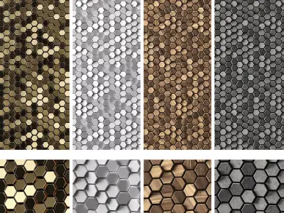 3D panels Hexagons 3D model