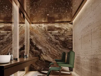 Luxury Villa Spa Interior Hammam Sauna Jacuzzi Massage Room 3D model