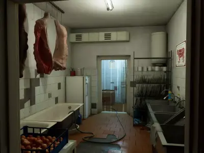 Post Soviet Restaurant Kitchen  - UE5 Low-poly 3D model