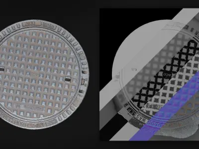 Photo scanned Manhole covers Free 3D model