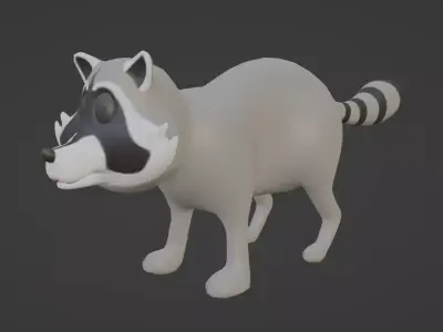 Stylize Raccoon Low-poly 3D model